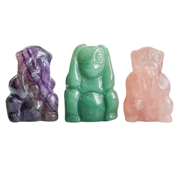 3 Wise Crystal Monkeys