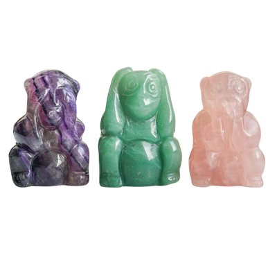 3 Wise Crystal Monkeys