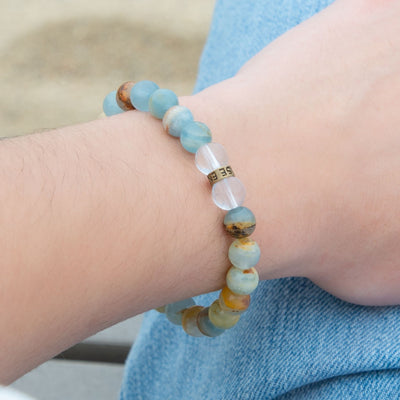 Lemurian Aquatine Calcite Bracelet