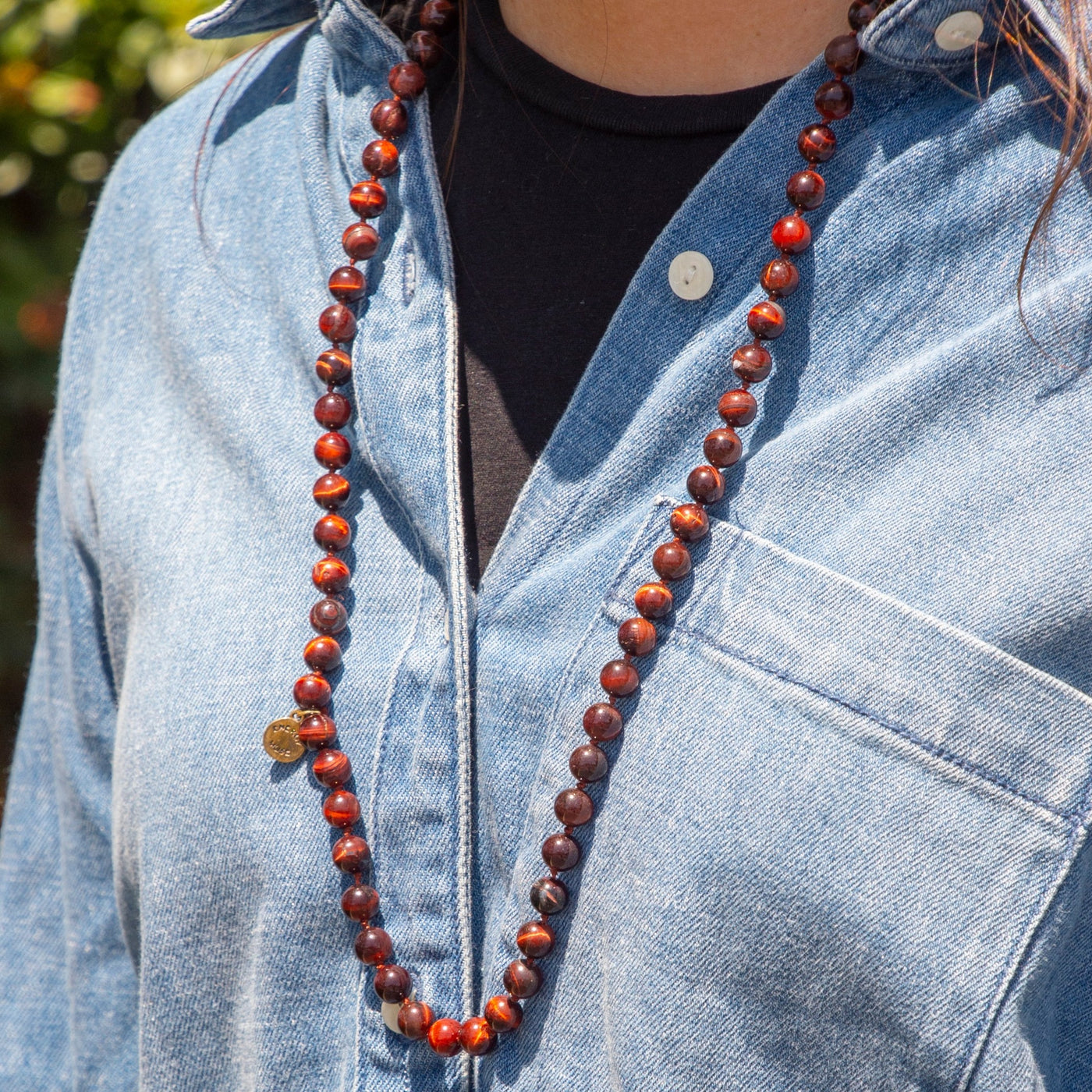 Red Tiger's Eye Beaded Necklace