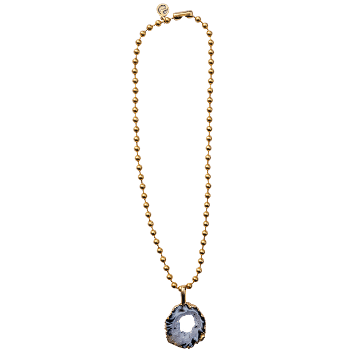 Agate Geode Ball Chain Necklace