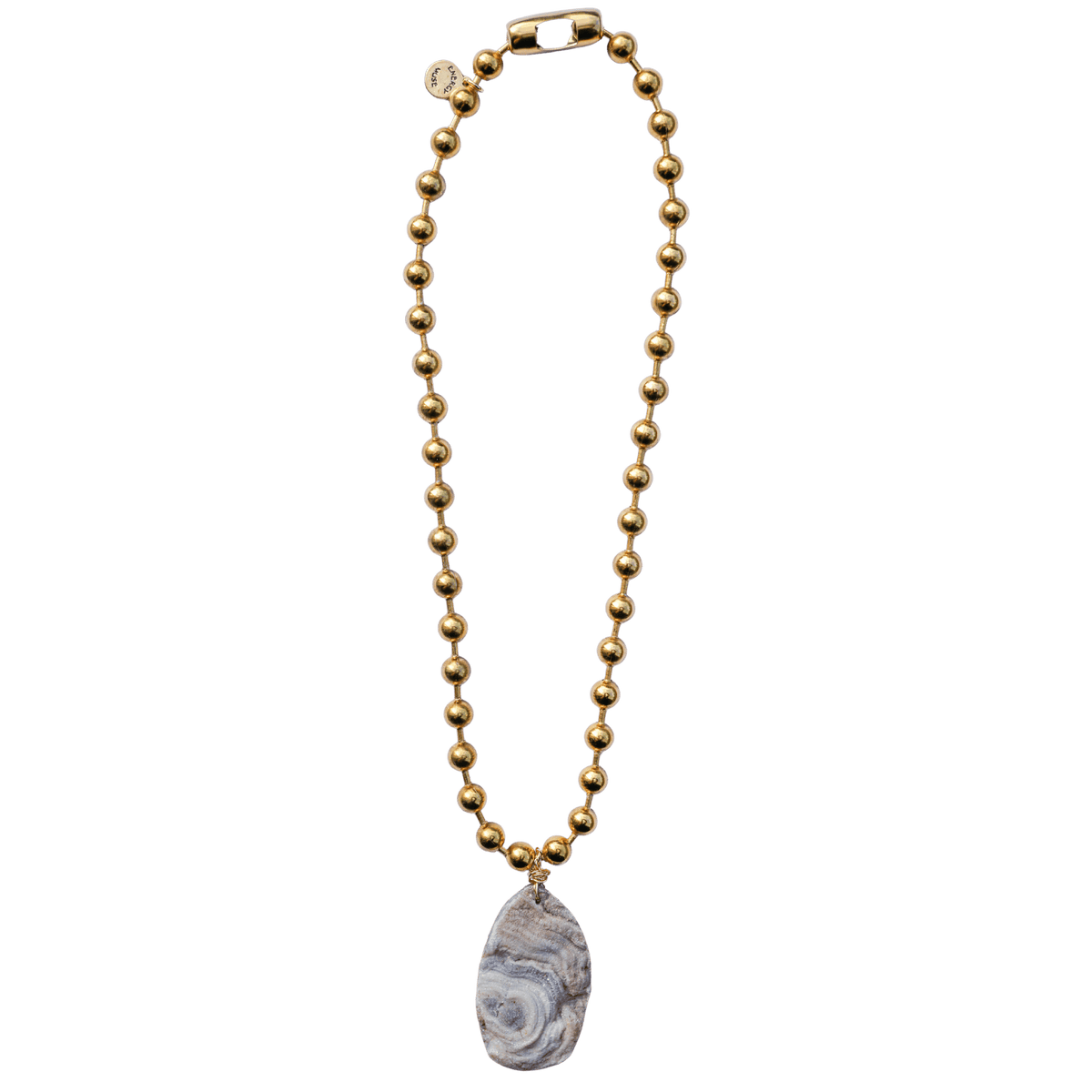 Agate Druzy Ball Chain Necklace