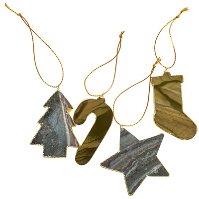 Agate Christmas Tree Ornament