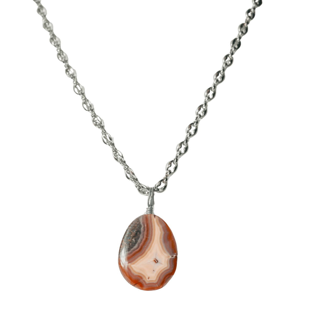 Purple Lace Agate Pendant Necklace