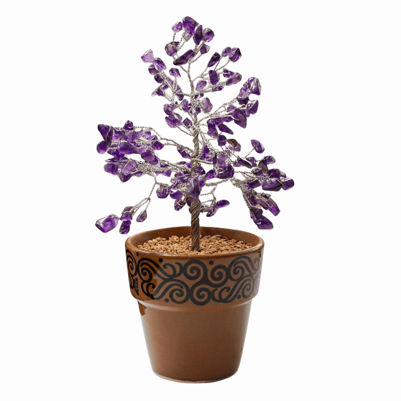 Amethyst Gem Tree with Triple Moon Pot