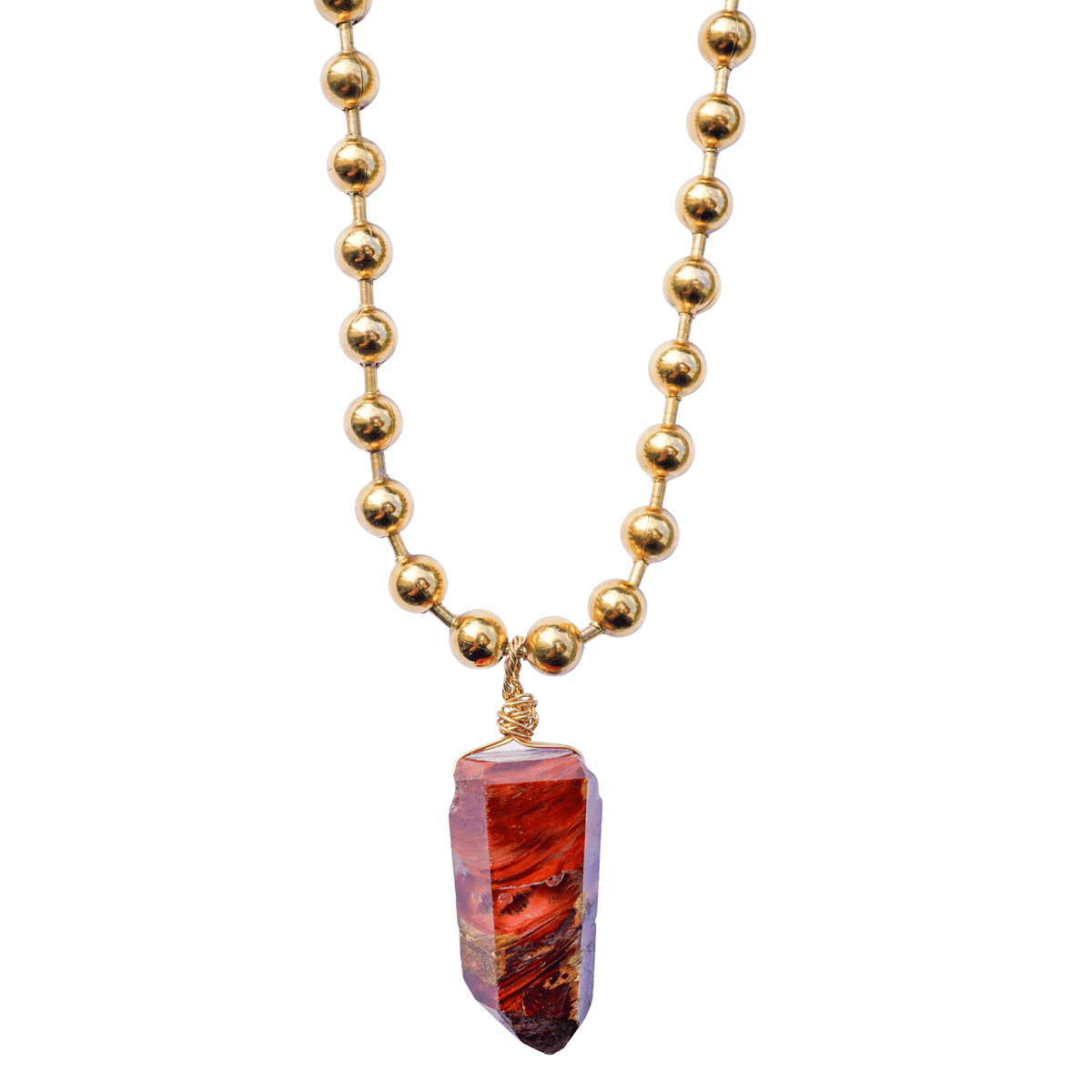 Angel Phantom Quartz Ball Chain Necklace