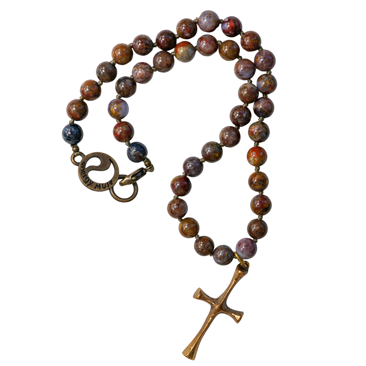 Autumn Jasper Necklace with Cross
