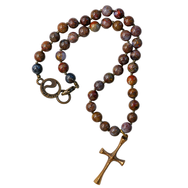 Autumn Jasper Necklace with Cross