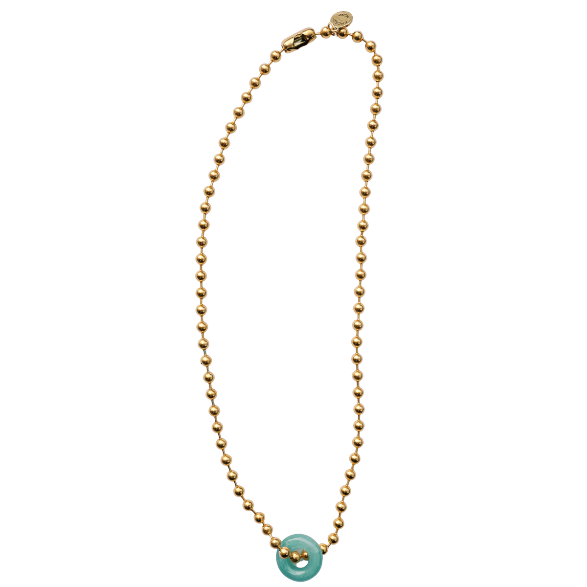 Aventurine Donut Ball Chain Necklace