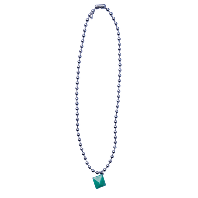 Aventurine Pyramid Ball Chain Necklace