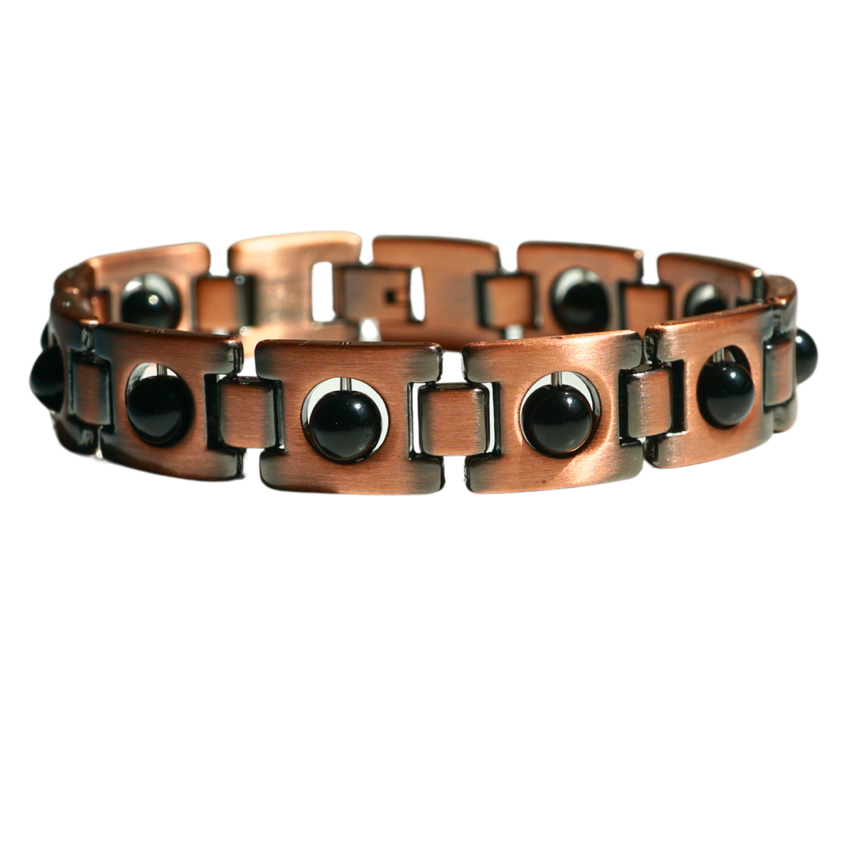Black Obsidian Copper Link Bracelet