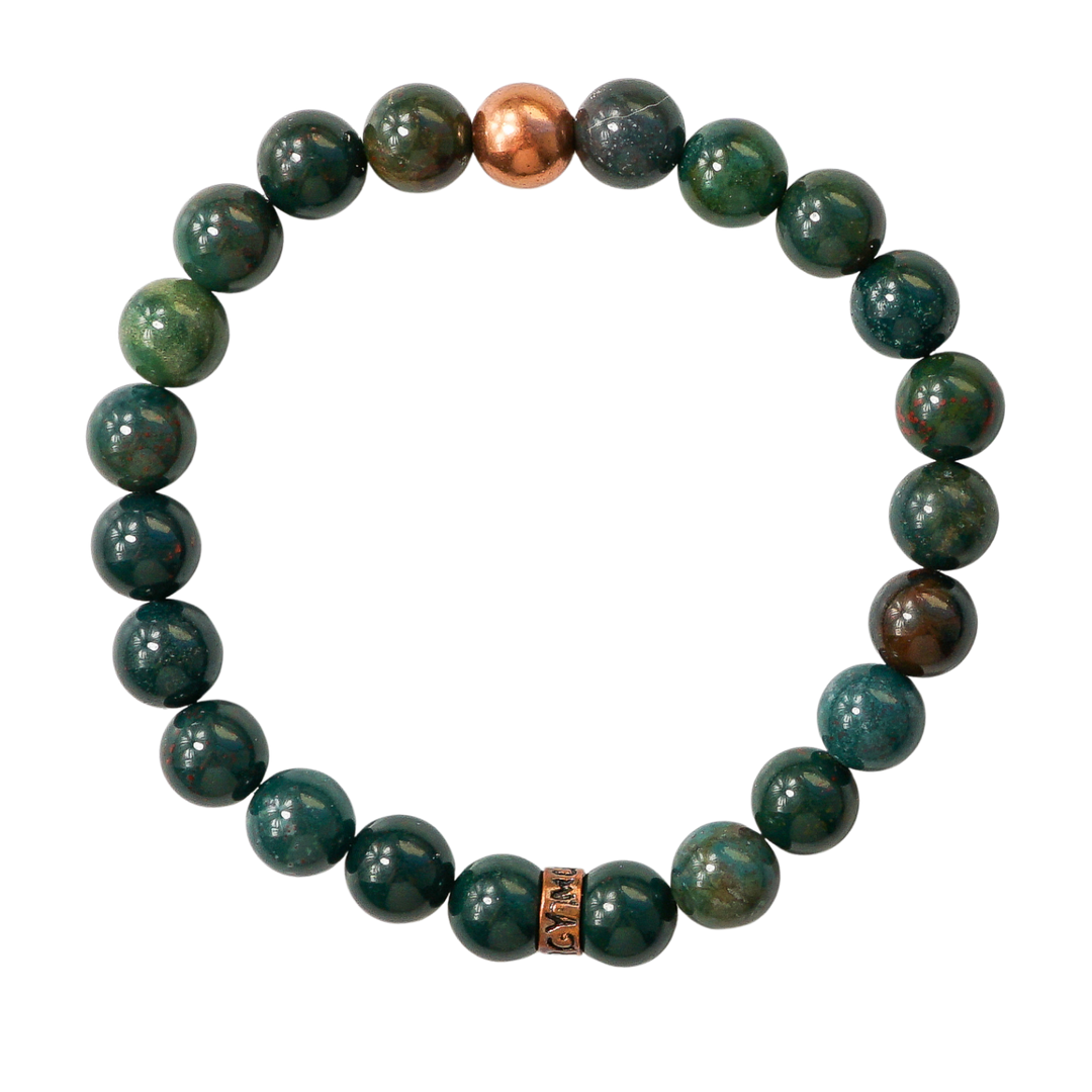 Bloodstone Bracelet with Copper Bead | Energy & Purpose – Energy Muse