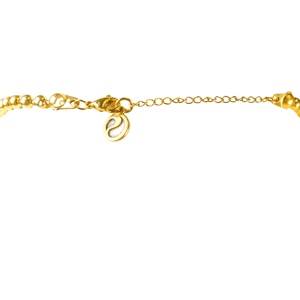 Blue Guatemalan Jade with Gold Ball Chain Necklace