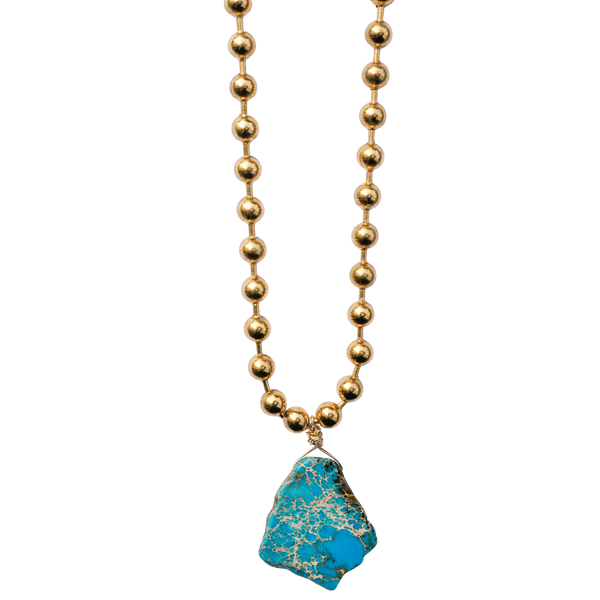 Blue Imperial Jasper Ball Chain Necklace