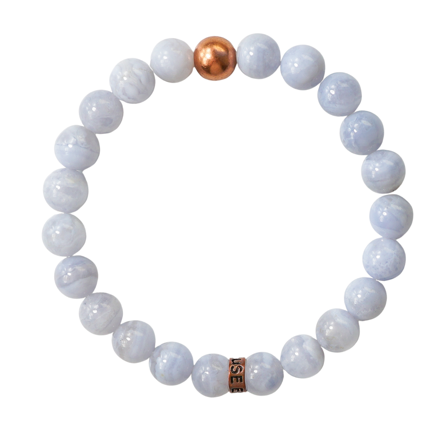 Blue Lace Agate Bracelet with Copper Bead | Calm – Energy Muse