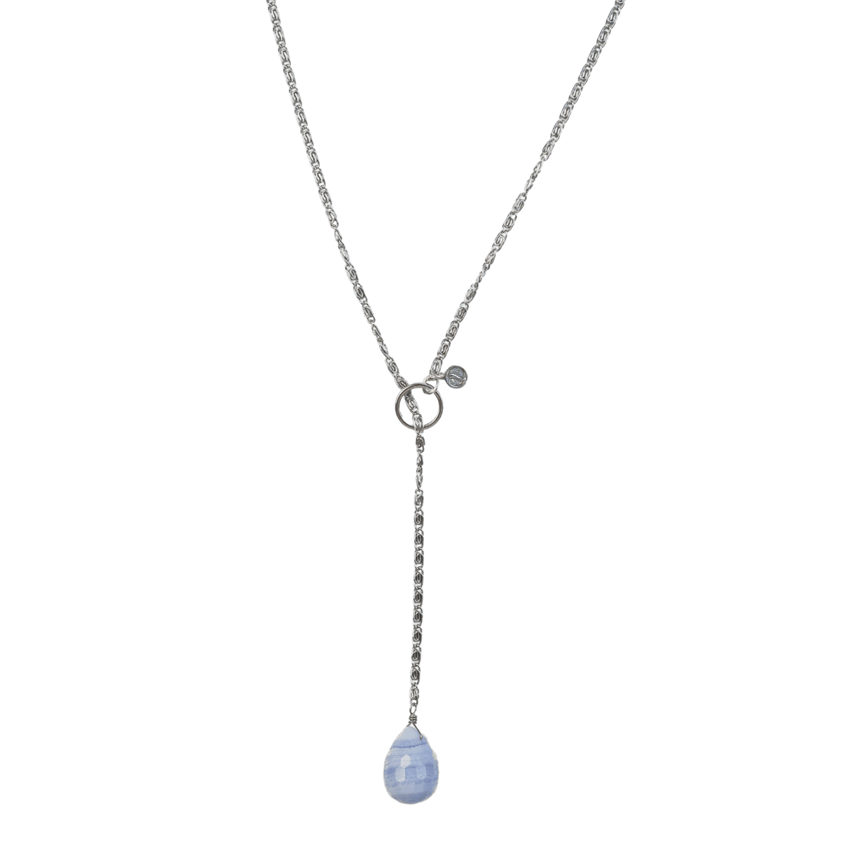Blue Lace Agate Lariat Necklace