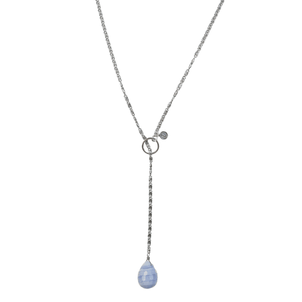 Blue Lace Agate Lariat Necklace