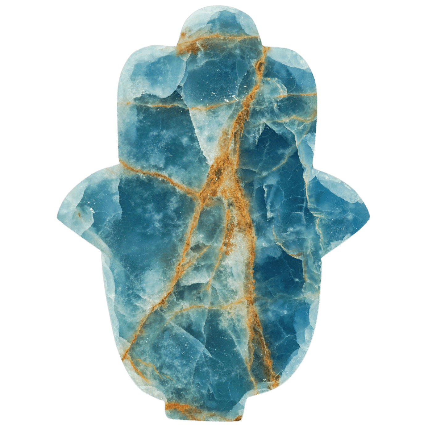 Blue Lemurian Calcite Hamsa