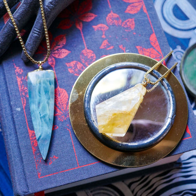 Blue Lemurian Calcite Necklace