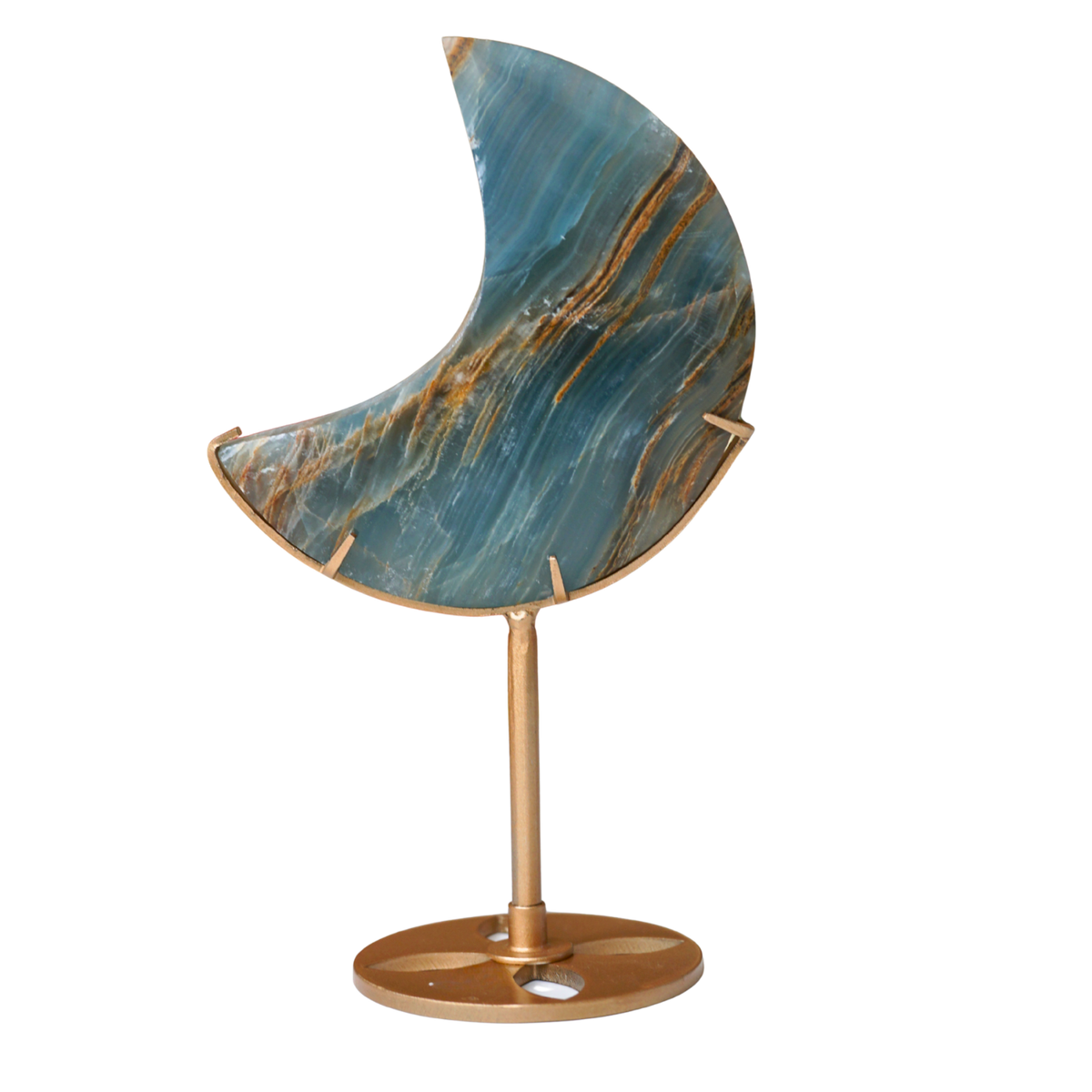 Blue Onyx Moon on Stand
