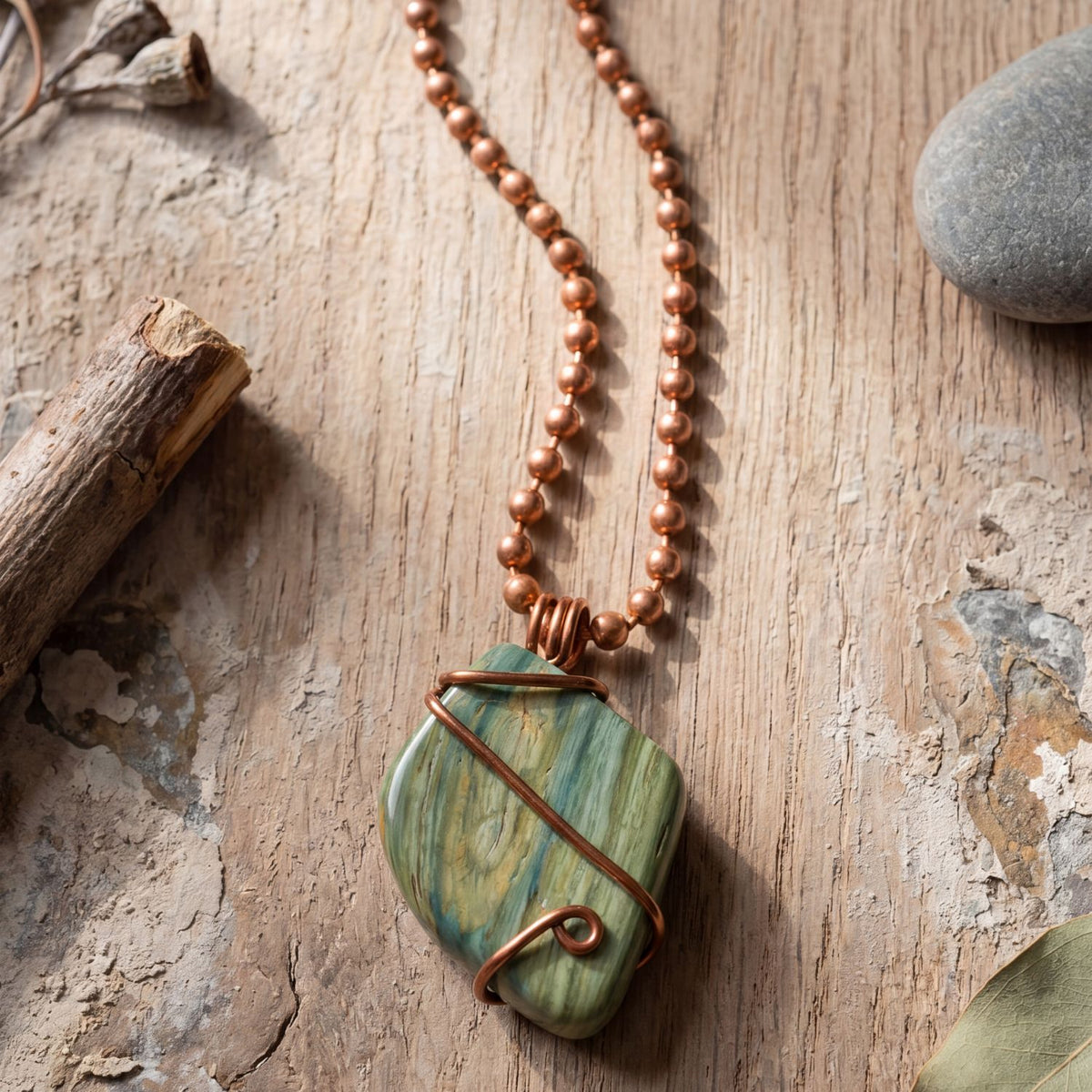 Larsonite Copper Necklace