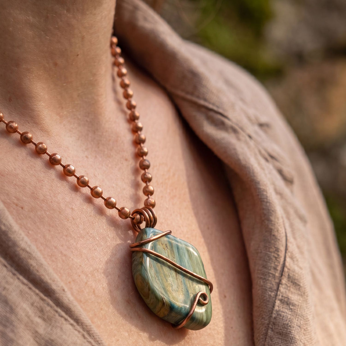 Larsonite Copper Necklace