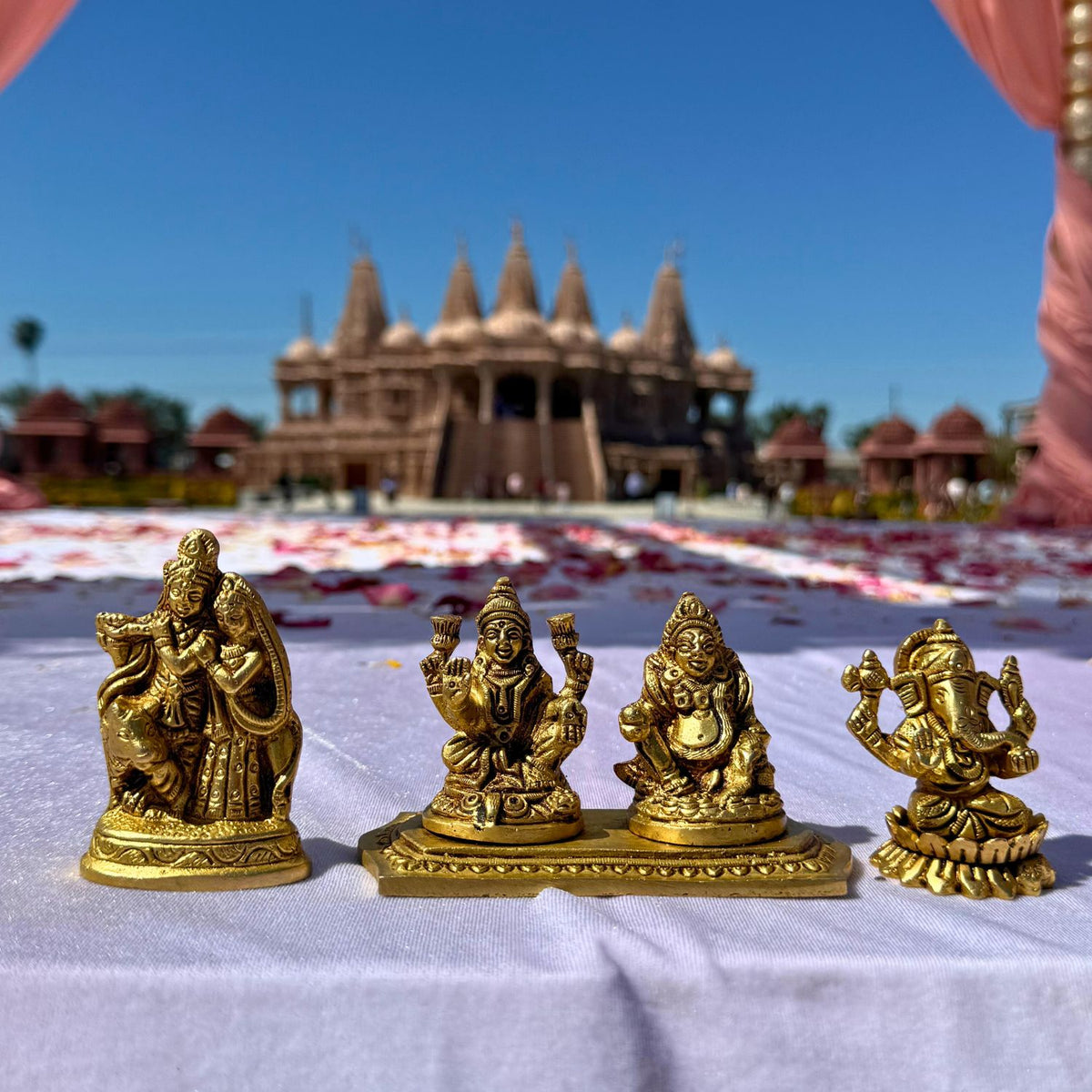 Kubera & Lakshmi Brass Altar Statue