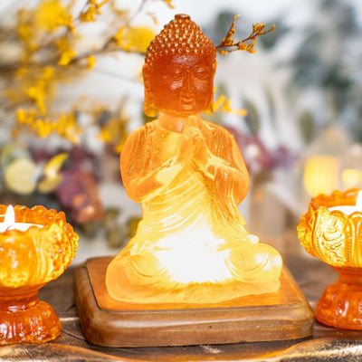 Buddha Amber Lamp