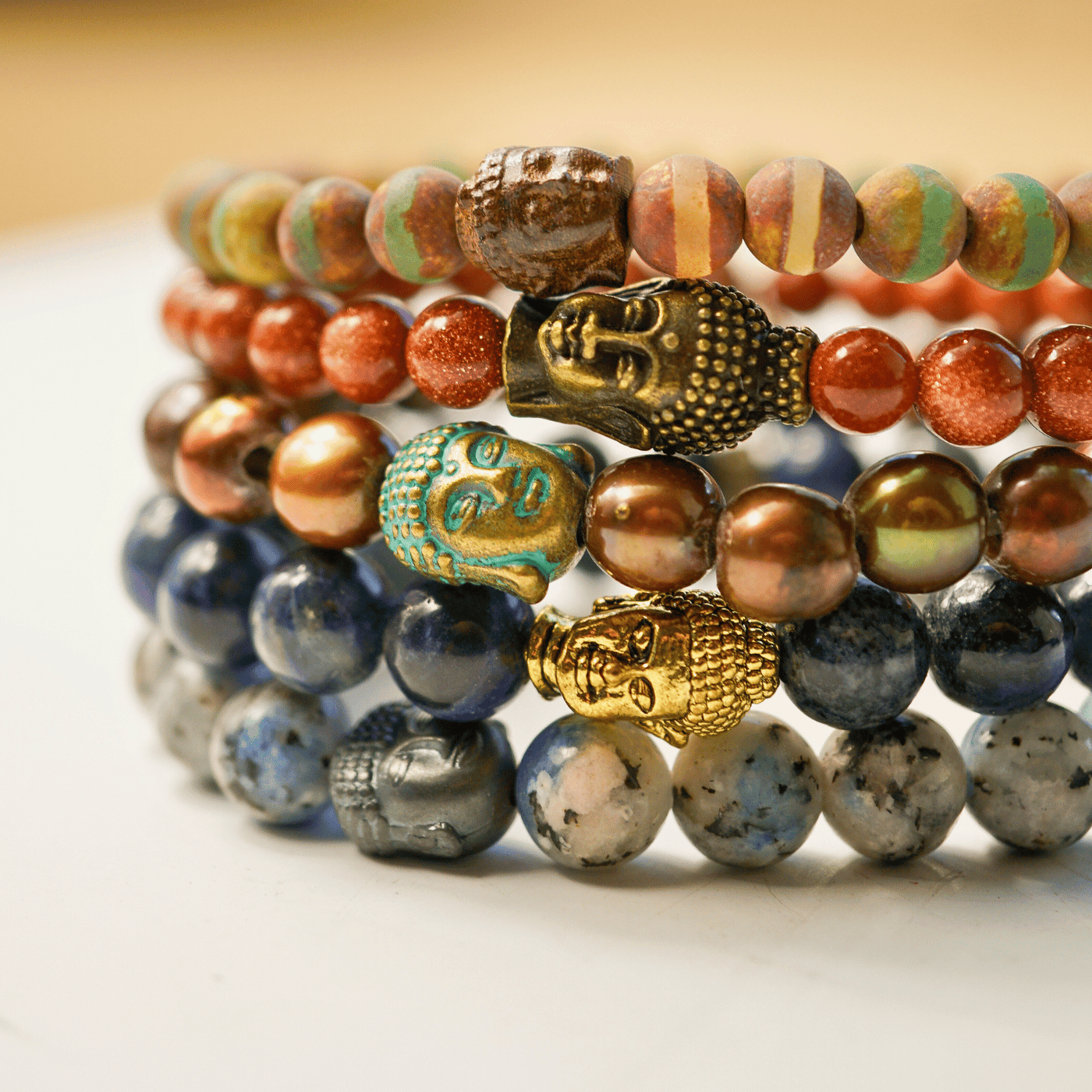Dumortierite Buddha Bracelet