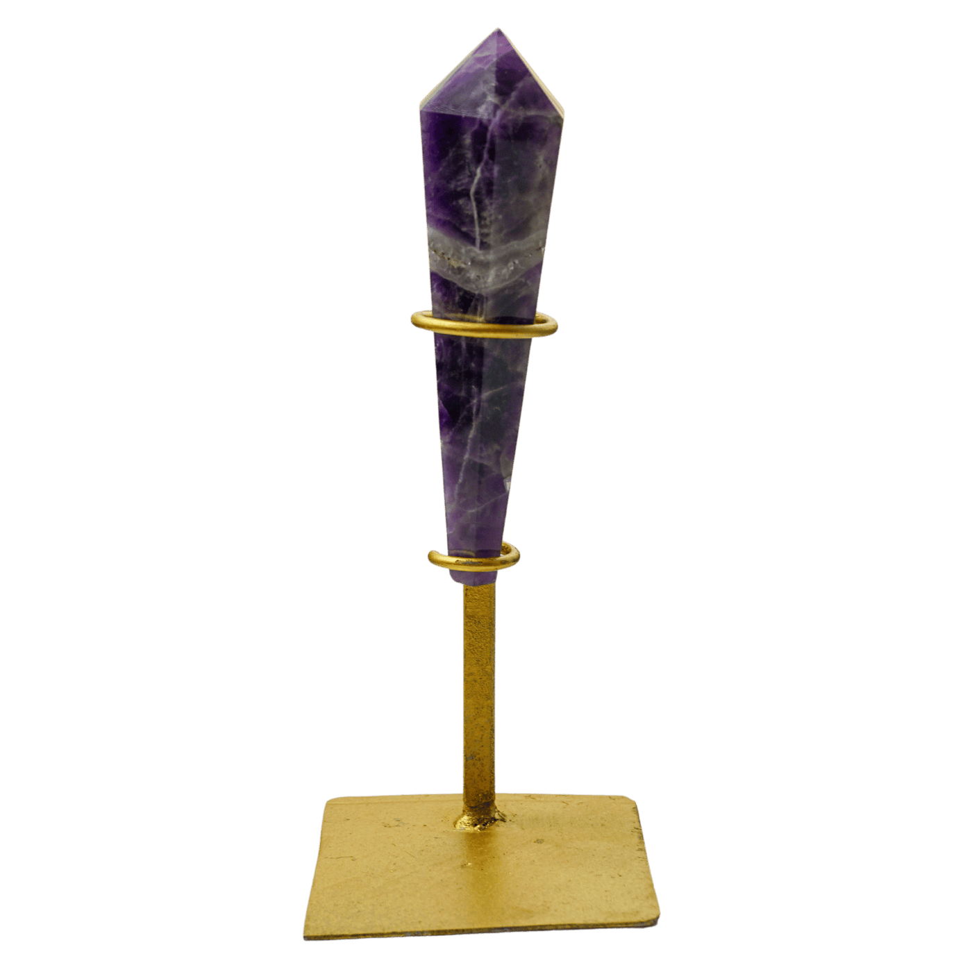Chevron Amethyst Wand on Stand