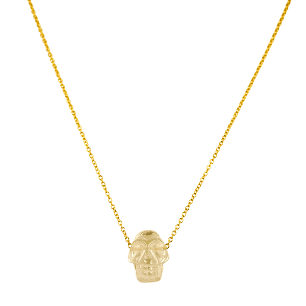 Clear Quartz Skull Necklace