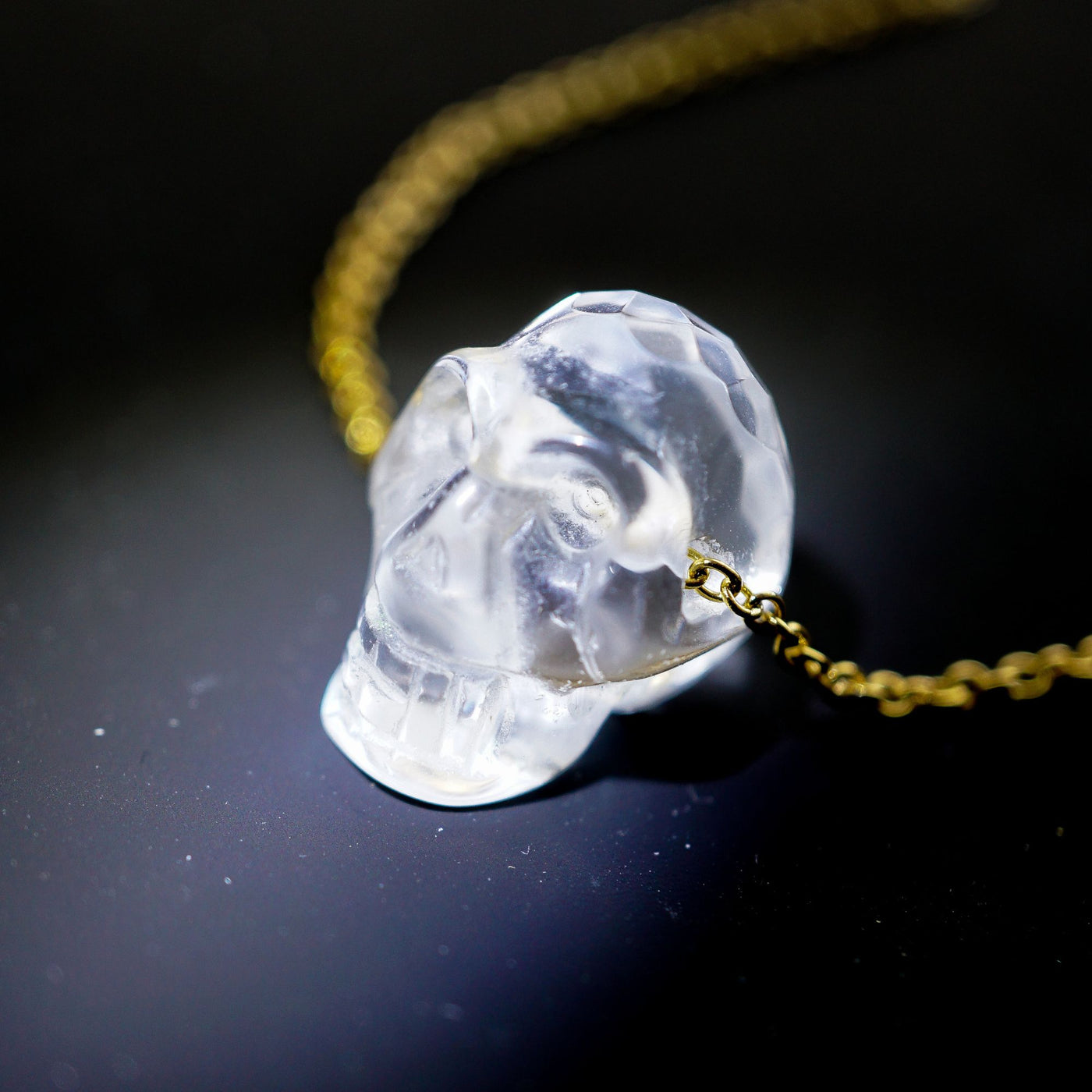 Clear Quartz Skull Necklace