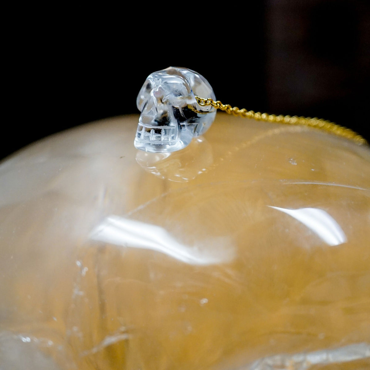 Clear Quartz Skull Necklace