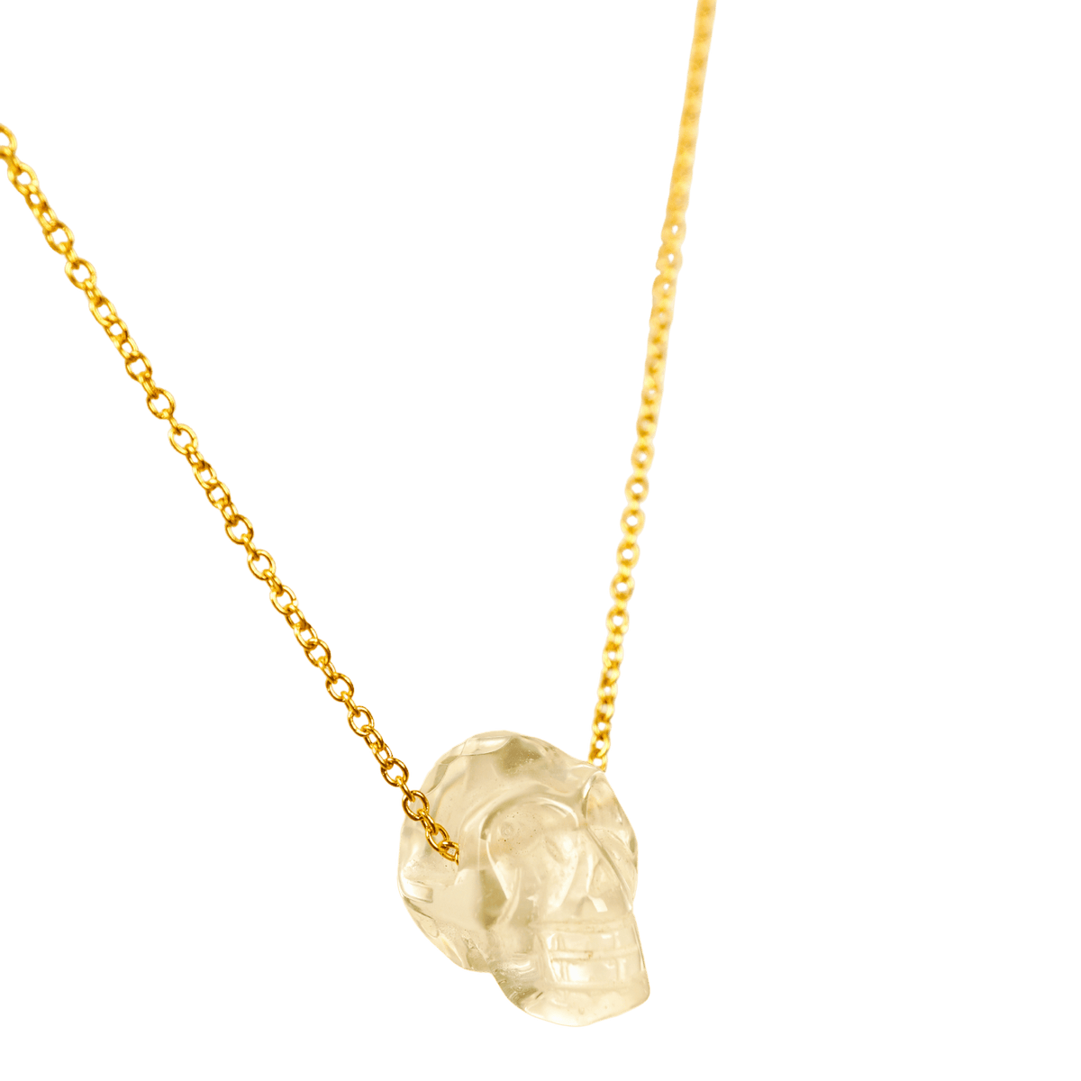 Clear Quartz Skull Necklace