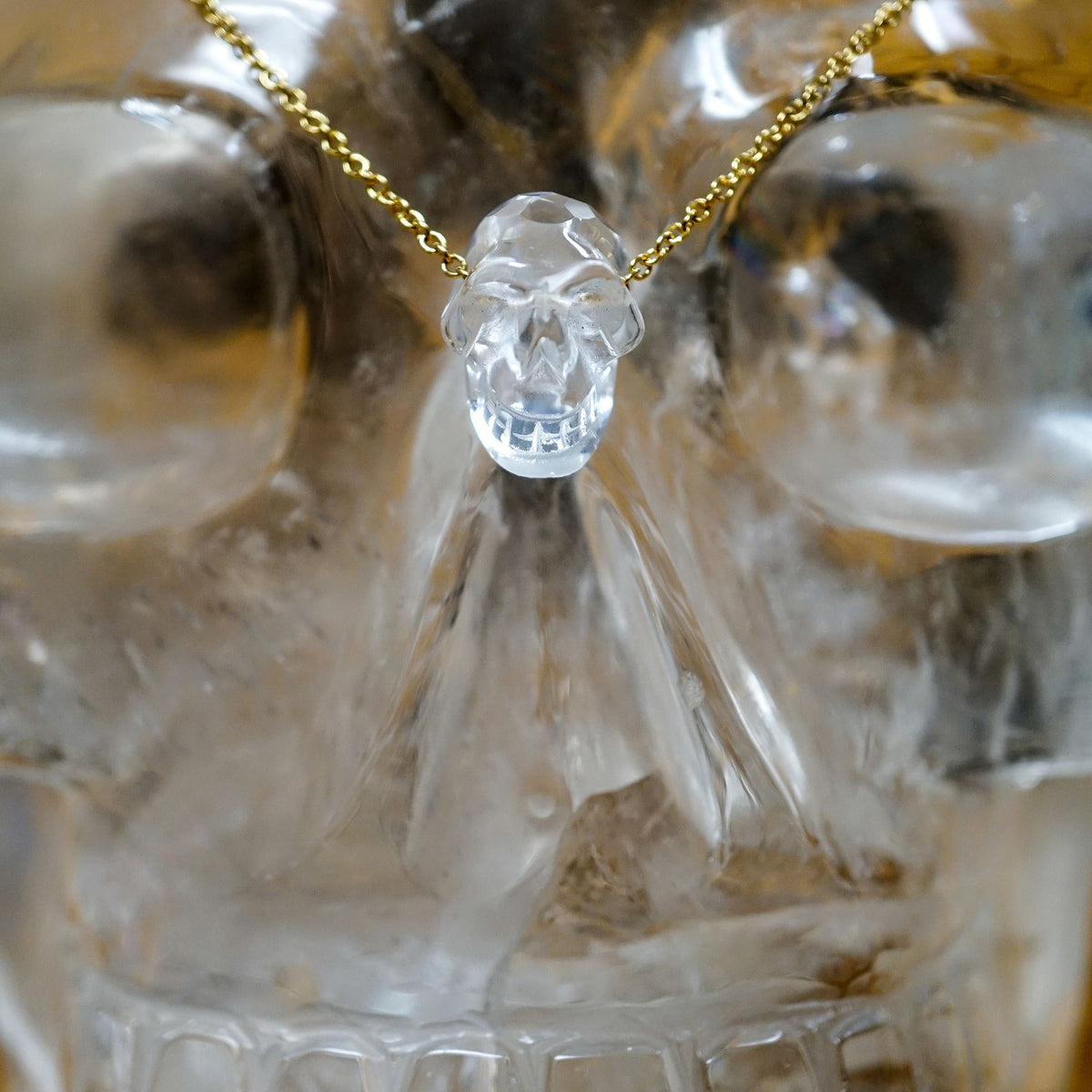 Clear Quartz Skull Necklace