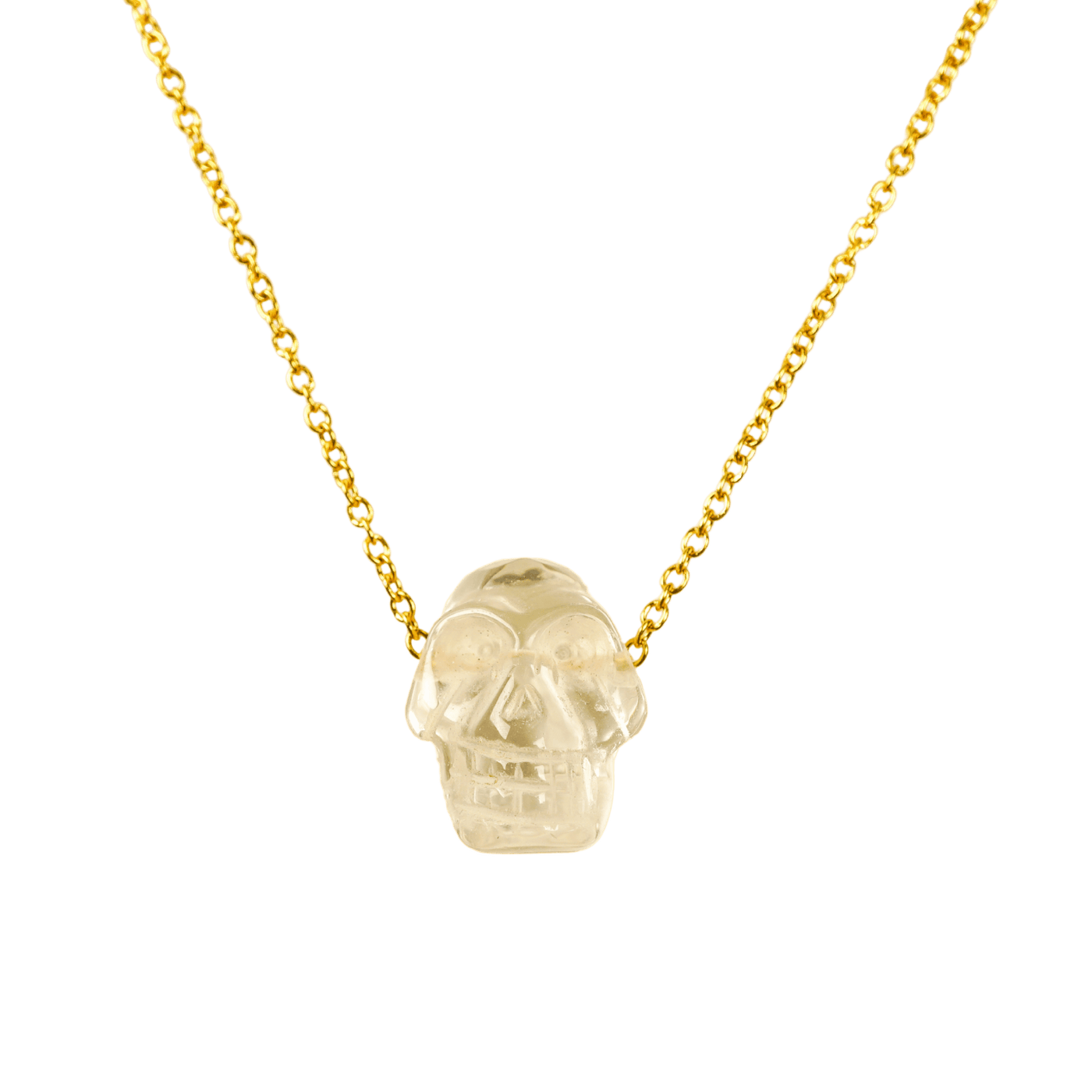 Clear Quartz Skull Necklace