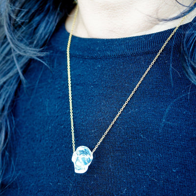 Clear Quartz Skull Necklace