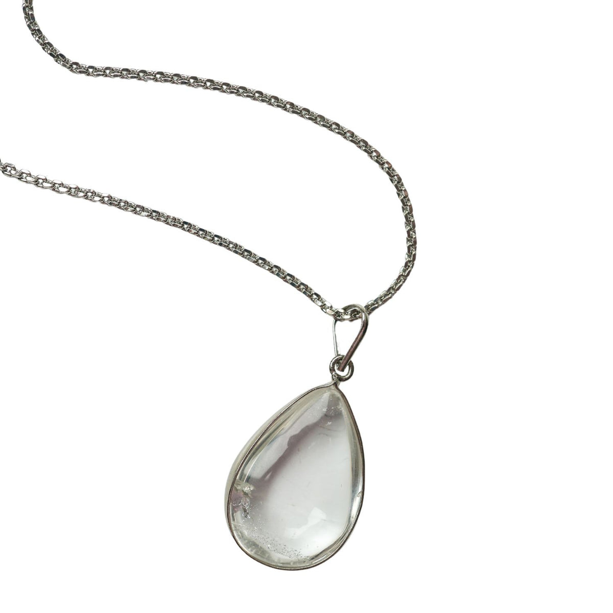 Clear Quartz Teardrop Pendant Necklace