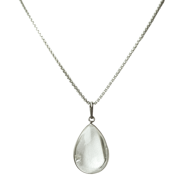 Clear Quartz Teardrop Pendant Necklace
