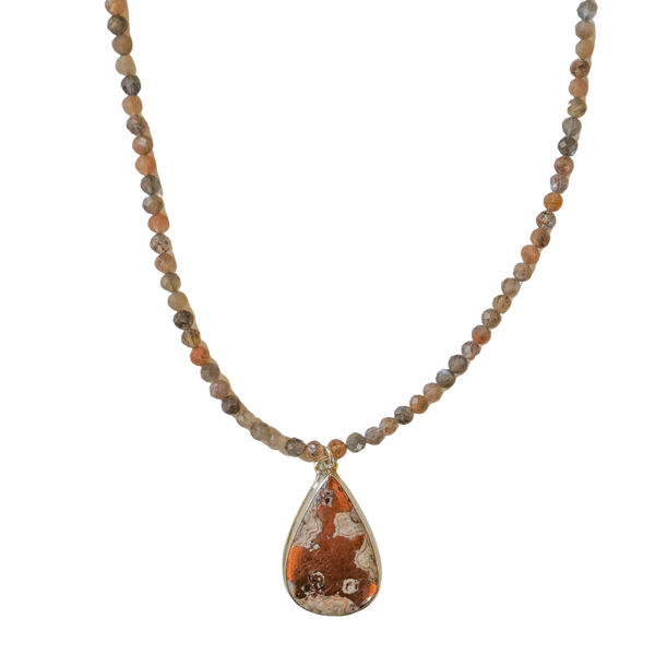 Copper with Agate & Moonstone Necklace