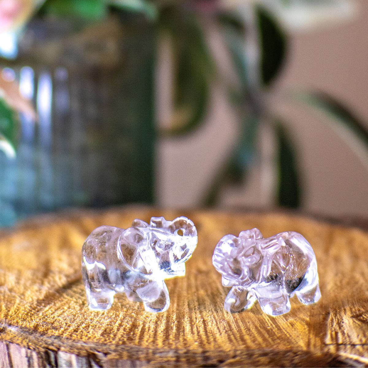 Clear Quartz Elephant Statue