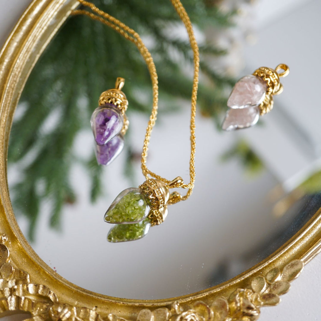 Crystal Chip Ornament Necklace – Interchangeable Gem Jewelry