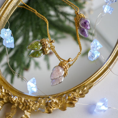 Crystal Chip Ornament Necklace