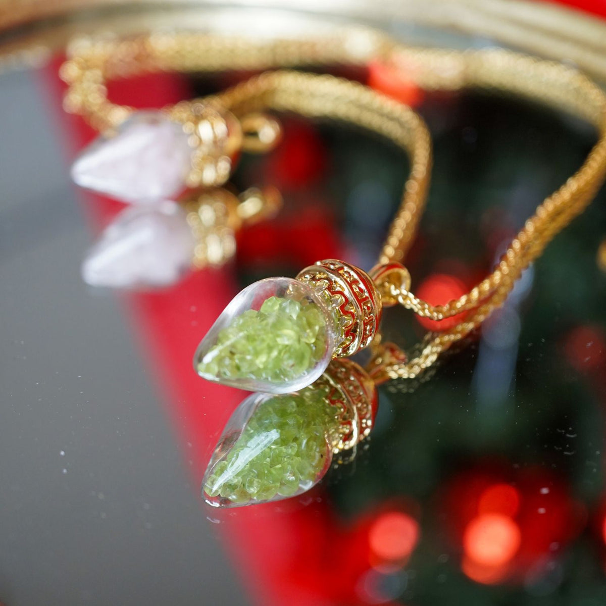 Crystal Chip Ornament Necklace