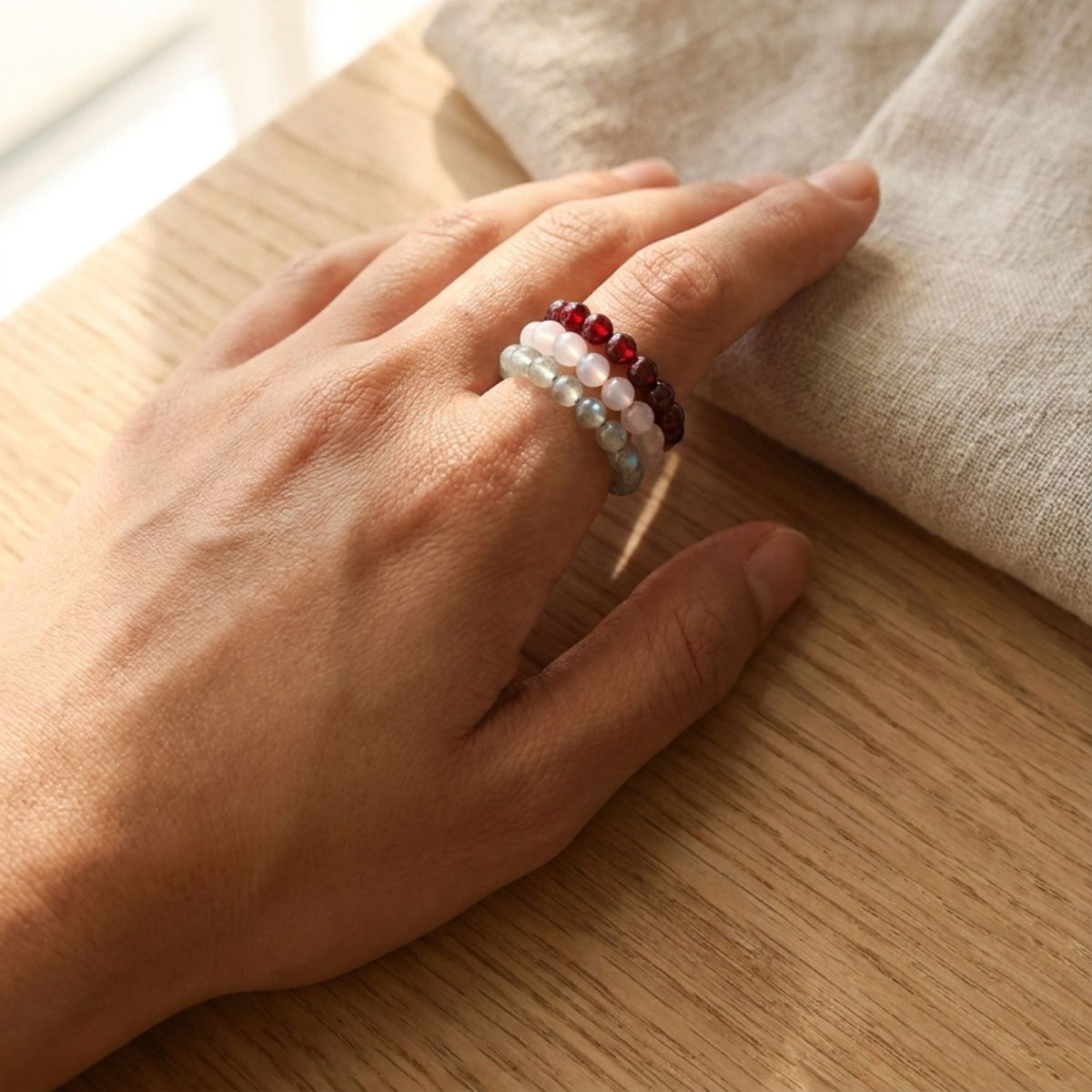 Moonstone Crystal Stretch Ring