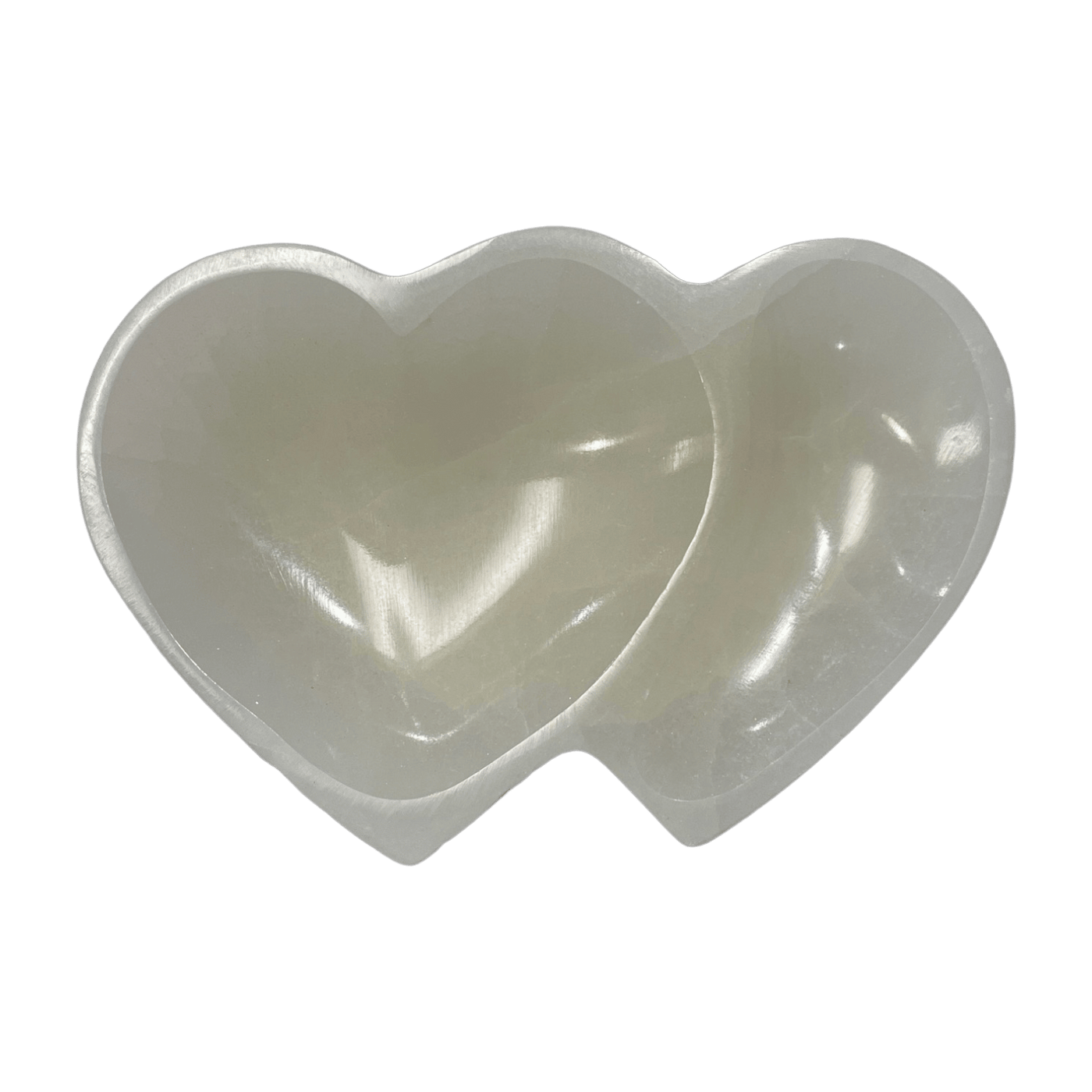 Double Heart Selenite Bowl