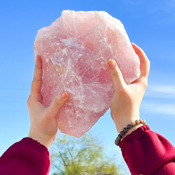 Giant Raw Rose Quartz A Grade Madagascar Rose Quartz – Energy Muse