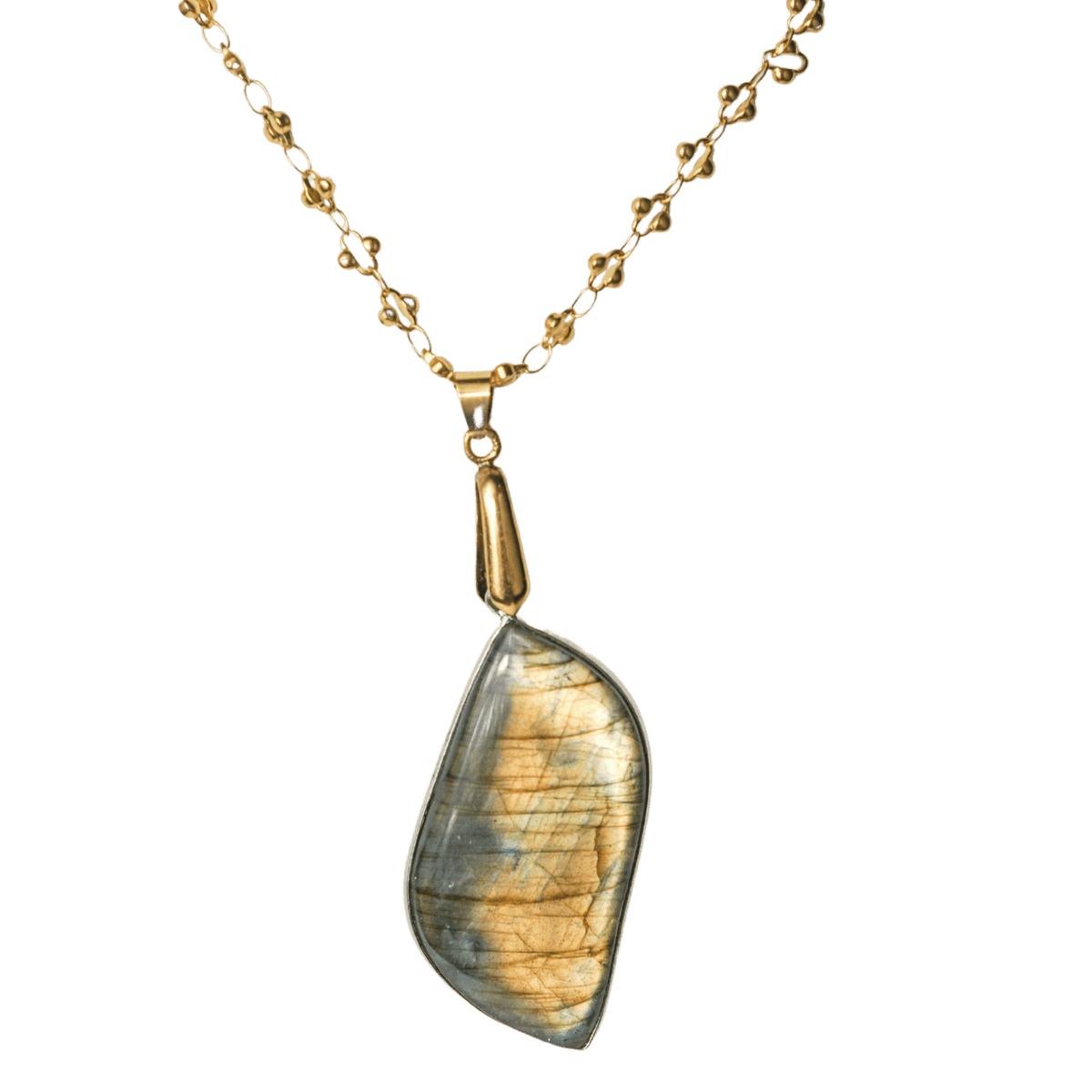 Gold Labradorite Pendant Necklace