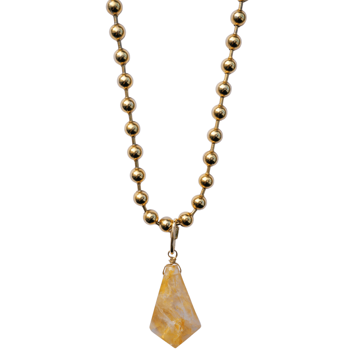 Golden Healer Quartz Ball Chain Necklace