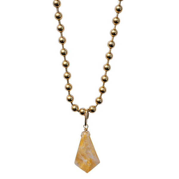 Golden Healer Quartz Ball Chain Necklace